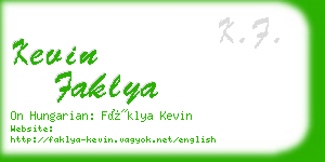 kevin faklya business card